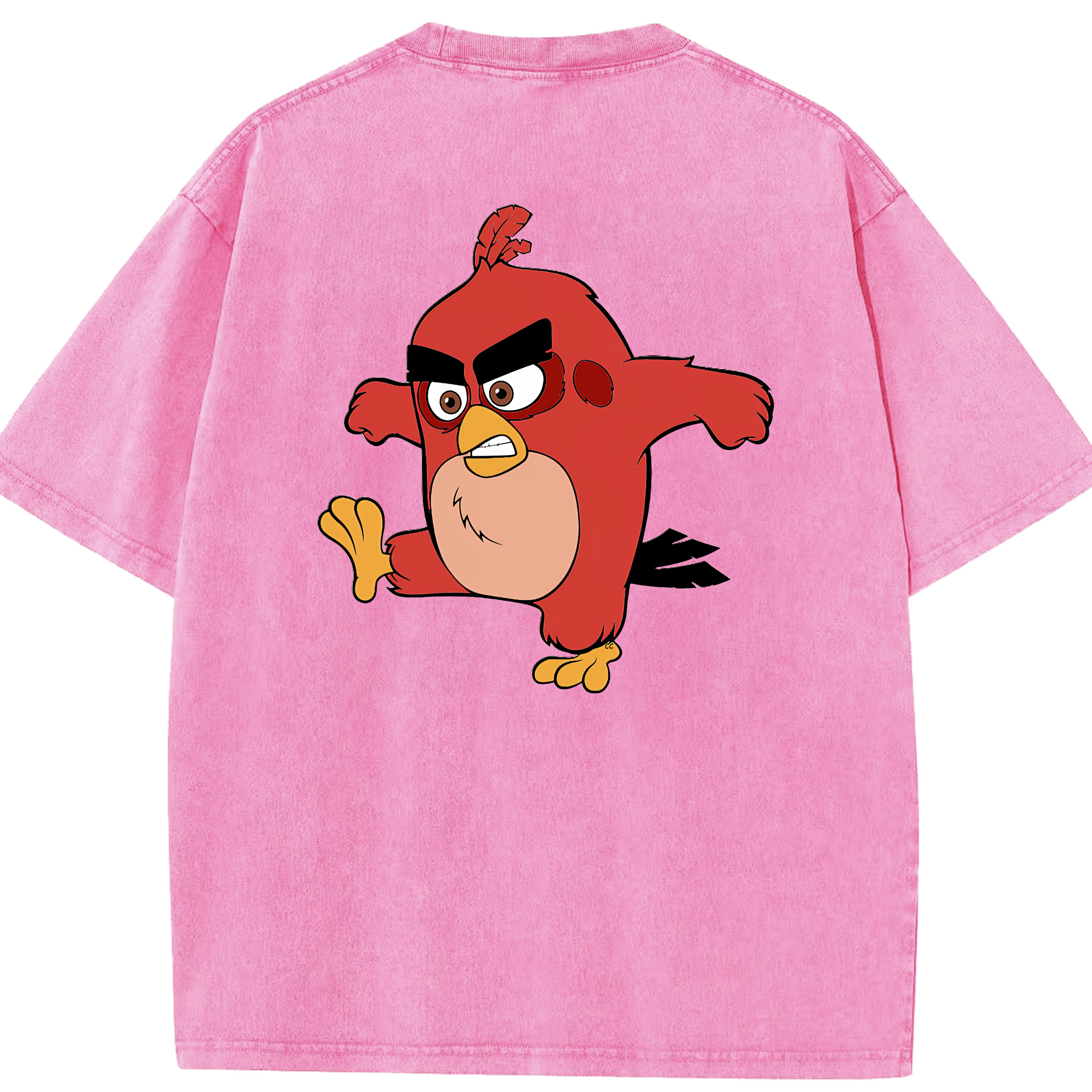 （画像用） Angry Birds アングリーバード 綿100% ヴィンテージ風 半袖Tシャツ（背面プリント）
